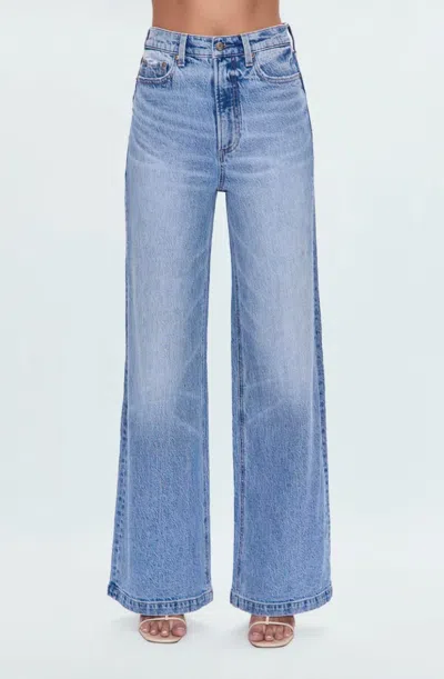 Pistola Women's Lana High Rise Ultra Wide Leg Jean In Blue In Animal Print