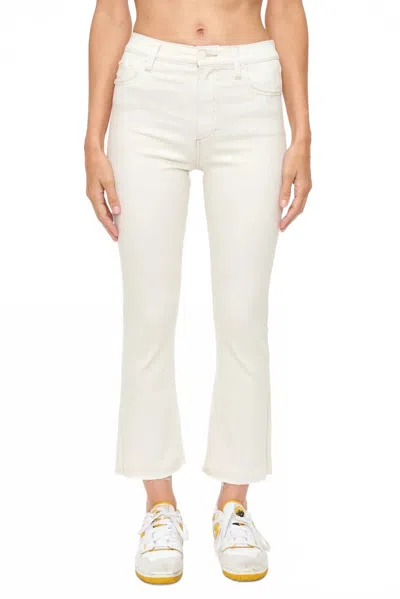 Pistola Women's Lennon High Rise Cropped Boot Cut Jeans In Sand Stone In White