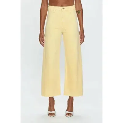 Pistola Penny Ankle Pintuck Vintage High Rise Wide Leg In Buttercup In Yellow