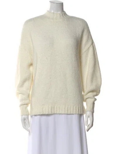 Pre-owned Pistola Wool Mock Neck Sweater In Neutral