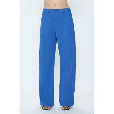 Pistola Wren Patch Pocket Wide Leg Jeans In Blue