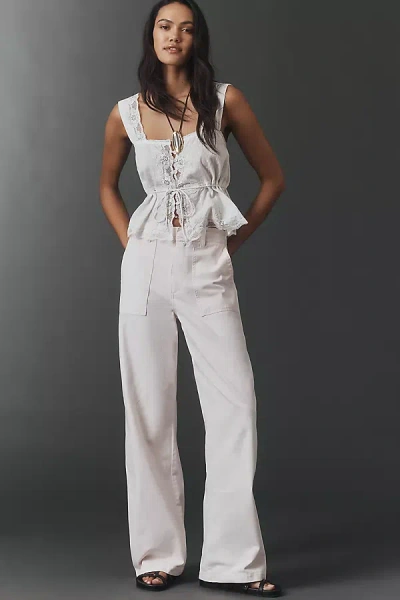 Pistola Wren Relaxed High-rise Wide-leg Cargo Pants In White