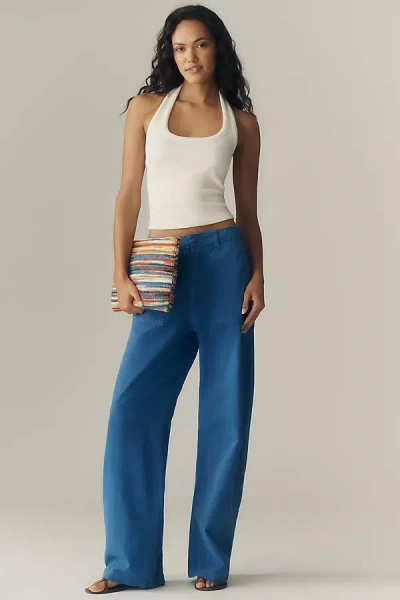 Pistola Wren Relaxed High-rise Wide-leg Cargo Pants In Blue
