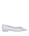 Piton Paris Woman Ballet Flats Lilac Size 8 Leather In Purple