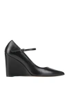 Piton Paris Woman Pumps Black Size 8 Leather In Black