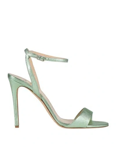 Piton Paris Woman Sandals Light Green Size 6.5 Leather