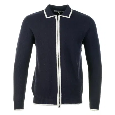 Pittari Lambswool Catch Full Zip Navy/clay