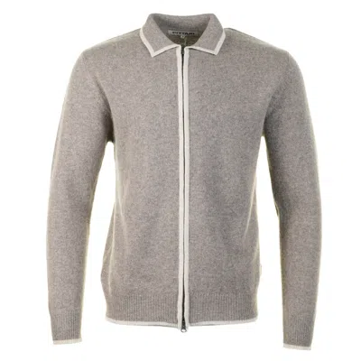 Pittari Lambswool Catch Full Zip Vole/clay In Grey