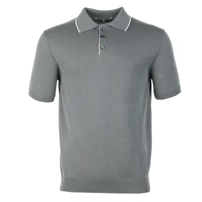 Pittari Ss Knitted Polo Shirt Tipping Balena In Gray