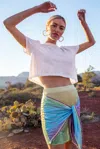 Pitusa Beach Wrap Mini Skirt | Ombre Bright Rainbow Tie Skirt | Comfortable Elastic Waistband &amp; Fitted  In Multi