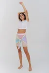 Pitusa Beach Wrap Mini Skirt | Ombre Pastel Rainbow Tie Skirt | Comfortable Elastic Waistband &amp; Fitted  In Multi