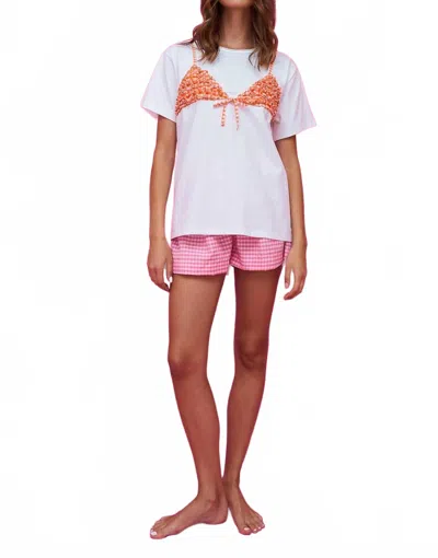 Pitusa Bikini Top T-shirt In Orange In Multi