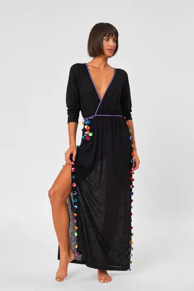 Pitusa Black Midi Beach Dress