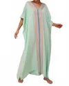 Pitusa Checkered Sequin Thobe Kaftan Maxi Dress In Green In Green
