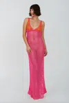 Pitusa Crochet Colorblock Siren Dress Pink In Pink