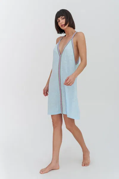 Pitusa Light Blue Beach Cover Up Mini Dress