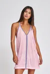 Pitusa Mini Cheetah Sundress In Light Pink | Short Beach Cover Up | Loose V-neck Sleeveless Dress | Soft Sh In Purple