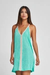Pitusa Mini Cheetah Sundress In Mint Green | Short Beach Cover Up | Loose V-neck Sleeveless Dress | Soft Sh In Blue
