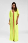 Pitusa Neon Yellow Beach Dress In Green