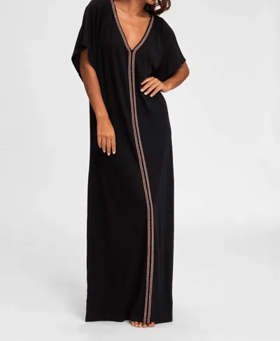 Pitusa Pima Abaya Maxi Dress In Black