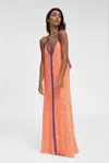 Pitusa Plunging V Neck Casual Summer Maxi In Orange