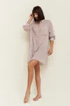 Pitusa Puka Shell Shirt Dress Mauve In Neutral
