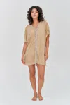 Pitusa Relaxed Beach Cover Up In Beige In Brown