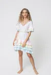 Pitusa Ruffle Midi Dress Pastel In Multi