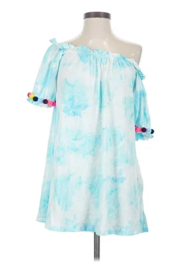 Pre-owned Pitusa Sleeveless Top Blue Cold Shoulder Neckline Tops