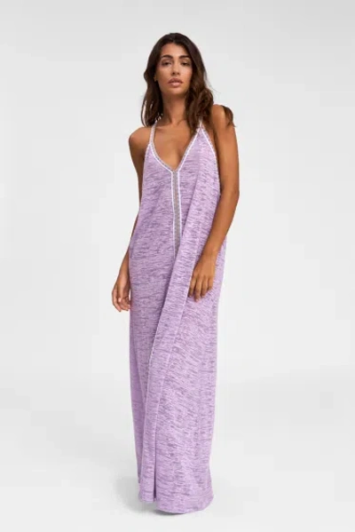 Pitusa Sundress In Lavender Purple | Lightweight Beach Cover Up | V-neck Sleeveless Long Dress | Sheer Burn