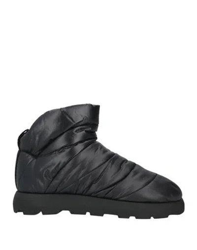 PIUMESTUDIO PIUMESTUDIO WOMAN ANKLE BOOTS BLACK SIZE 8 TEXTILE FIBERS