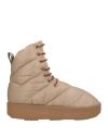 Piumestudio Woman Ankle Boots Camel Size 8 Textile Fibers