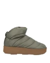 Piumestudio Woman Ankle Boots Military Green Size 8 Nylon In Green