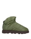 Piumestudio Woman Ankle Boots Military Green Size 8 Textile Fibers