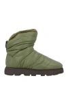 Piumestudio Woman Ankle Boots Military Green Size 8 Textile Fibers