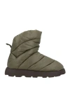 Piumestudio Woman Ankle Boots Military Green Size 11 Textile Fibers