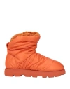 Piumestudio Woman Ankle Boots Orange Size 8 Textile Fibers