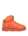 Piumestudio Woman Ankle Boots Orange Size 10 Textile Fibers