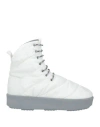 Piumestudio Woman Ankle Boots White Size 8 Textile Fibers