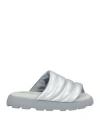Piumestudio Woman Sandals Silver Size 8 Textile Fibers