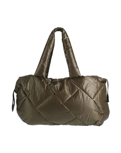 Piumestudio Woman Shoulder Bag Military Green Size - Textile Fibers