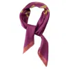 Piupiuchick Women's Silky Bandana/scarf In Fuchsia With Print In Multi