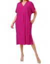 Pixi + Ivy Aria V-neck Midi Dress In Hot Pink In Pink