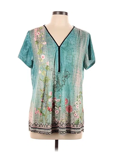 Pre-owned Pixie Lady Short Sleeve Blouse In Blue