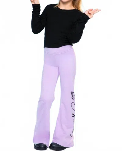 Pixie Lane Kids' Emoji Stars Simply Flare Legging In Blush Berry In Multi