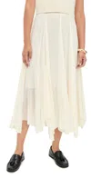Pixie Market Asymmetric Midi Layered Skirt Cream In Neutral