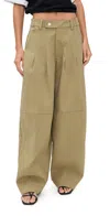 Pixie Market Baggy Khaki Button Pants Khaki In Brown