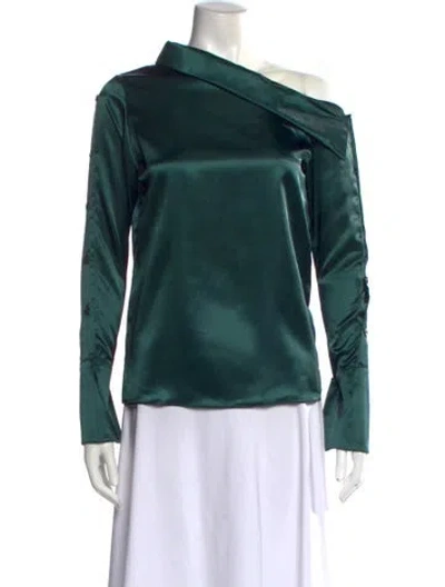 Pre-owned Pixie Market Cowl Neck Long Sleeve Sweatshirt In Green