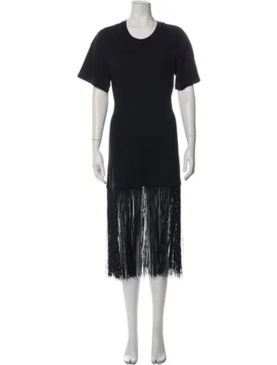 Pre-owned Pixie Market Crew Neck Long Dress In Black