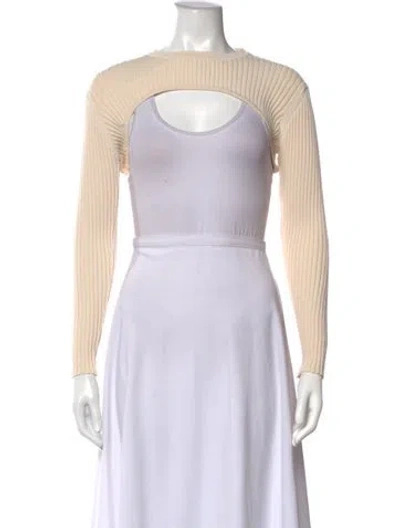 Pre-owned Pixie Market Crew Neck Long Sleeve Top In Neutrals